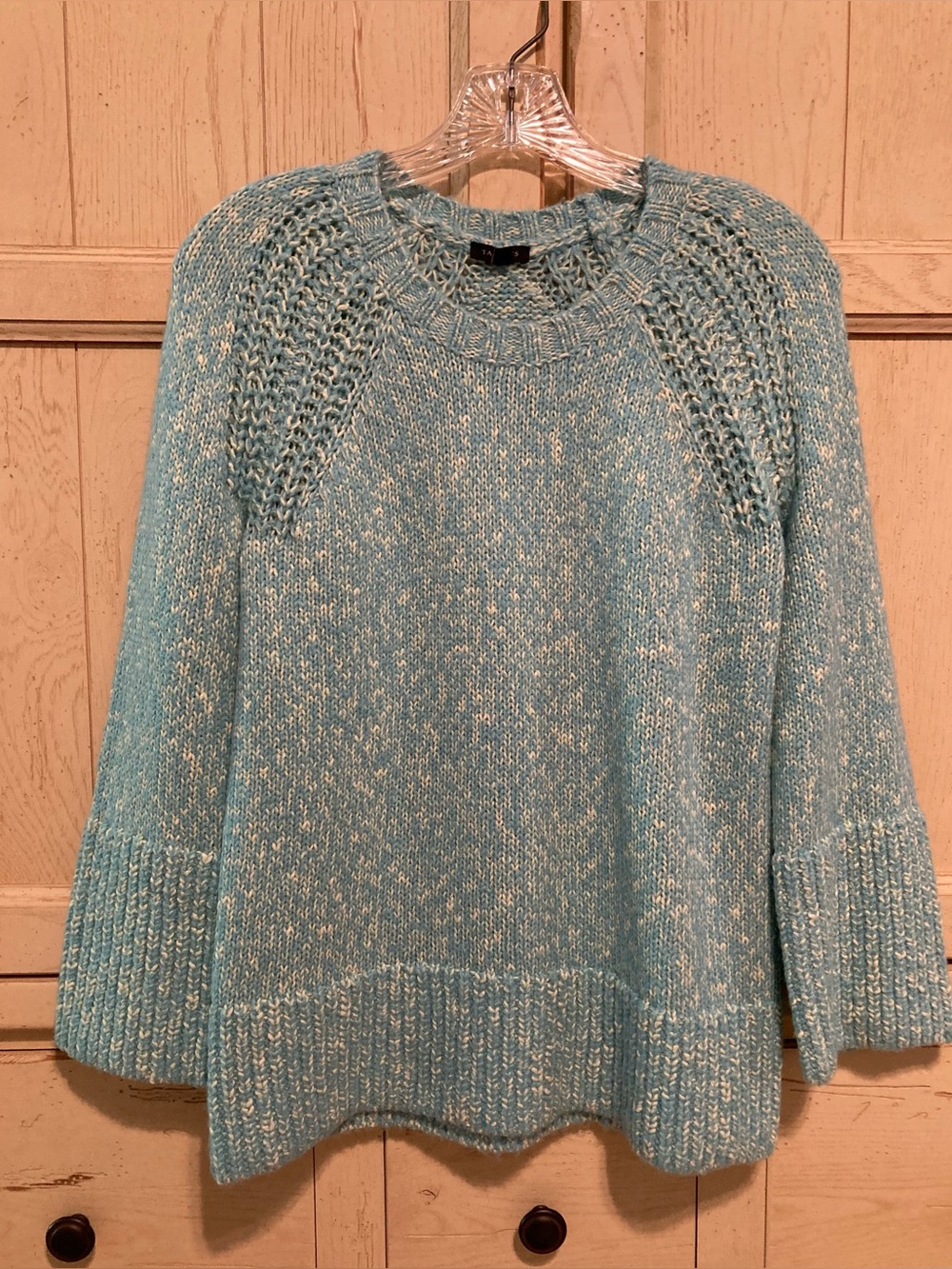 Talbots Teal Marl Shaker Stitch Sweater XS